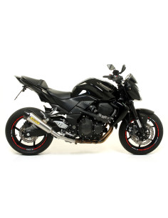 Silencieux d'échappement ARROW Race-Tech en aluminium noir avec embout carbone - homologué CE - KAWASAKI (réf. 71723AKN)