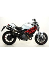 Paire de silencieux ARROW Thunder en aluminium noir avec embout inox - homologuée CE - DUCATI