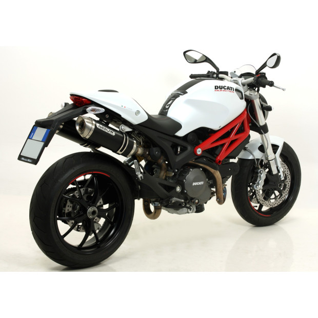 Paire de silencieux ARROW Thunder en aluminium noir avec embout inox - homologuée CE - DUCATI