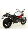 Paire de silencieux ARROW Thunder en aluminium noir avec embout inox - homologuée CE - DUCATI