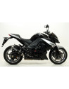 Paire de silencieux ARROW Thunder en aluminium noir avec embout inox - homologuée CE - KAWASAKI Z 1000 2010-2020
