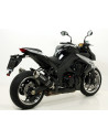 Paire de silencieux ARROW Thunder en aluminium noir avec embout inox - homologuée CE - KAWASAKI Z 1000 2010-2020