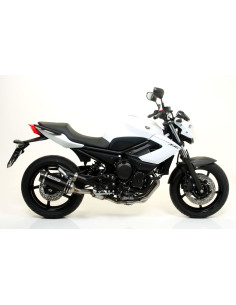 Silencieux ARROW Street Thunder en aluminium noir avec embout carbone - homologué CE - YAMAHA XJ6 / XJ6 DIVERSION 2009-2015