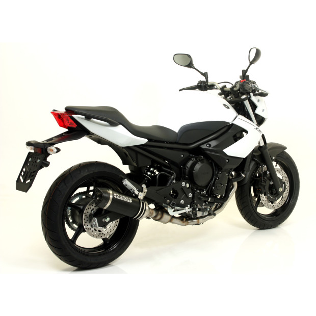Silencieux ARROW Street Thunder en aluminium noir avec embout carbone - homologué CE - YAMAHA XJ6 / XJ6 DIVERSION 2009-2015