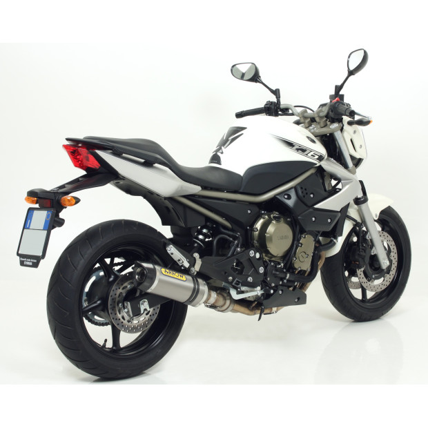Silencieux ARROW Street Thunder en aluminium noir avec embout inox - homologué CE - YAMAHA XJ6 / XJ6 DIVERSION 2009-2015