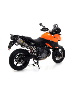 Paire de silencieux ARROW Race-Tech en aluminium avec embout carbone - homologuée CE - KTM 2