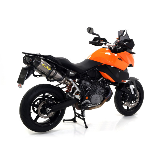 Paire de silencieux ARROW Race-Tech en aluminium avec embout carbone - homologuée CE - KTM