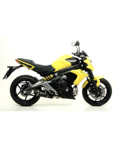 Silencieux d'échappement ARROW Race-Tech en aluminium noir avec embout carbone - homologué CE - KAWASAKI (réf. 71794AKN)