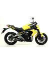 Silencieux d'échappement ARROW Race-Tech en aluminium noir avec embout carbone - homologué CE - KAWASAKI (réf. 71794AKN)