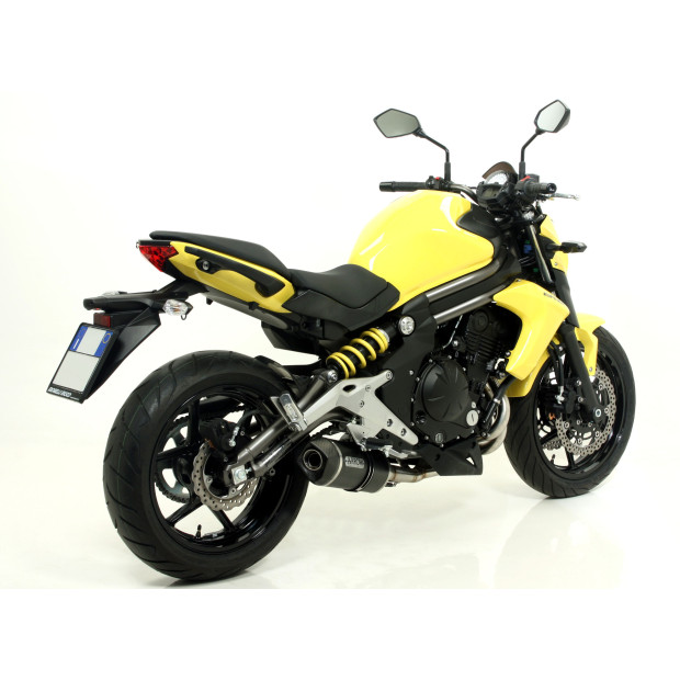 Silencieux d'échappement ARROW Race-Tech en aluminium noir avec embout carbone - homologué CE - KAWASAKI (réf. 71794AKN)