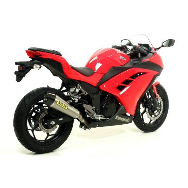 Silencieux ARROW X-Kone en inox avec embout carbone - homologué CE - KAWASAKI NINJA 300 - NINJA 250 2013-2016 - Z 300 2015-2016