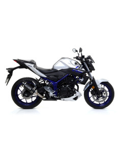 Silencieux d'échappement ARROW Street Thunder en aluminium noir avec embout carbone - homologué CE - YAMAHA