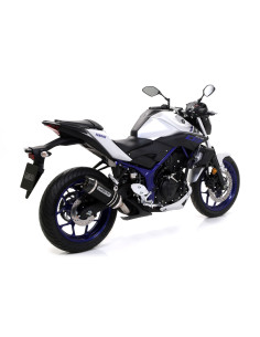 Silencieux d'échappement ARROW Street Thunder en aluminium noir avec embout carbone - homologué CE - YAMAHA 2