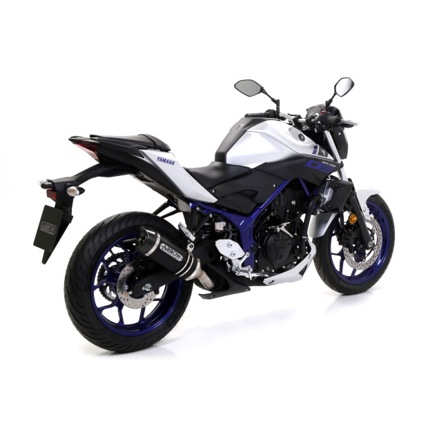 Silencieux d'échappement ARROW Street Thunder en aluminium noir avec embout carbone - homologué CE - YAMAHA