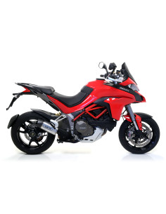 Silencieux d'échappement ARROW Indy Race en aluminium noir avec embout carbone - homologué CE - DUCATI