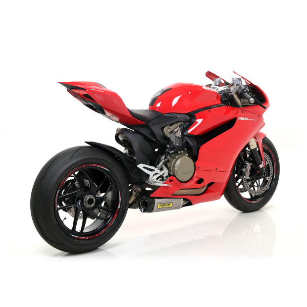 Paire de silencieux ARROW Works en titane avec embout carbone - homologuée CE - DUCATI