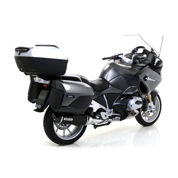 Silencieux d'échappement ARROW Maxi Race-Tech en aluminium noir avec embout carbone - homologué CE - BMW R 1200 RT 2014-2016