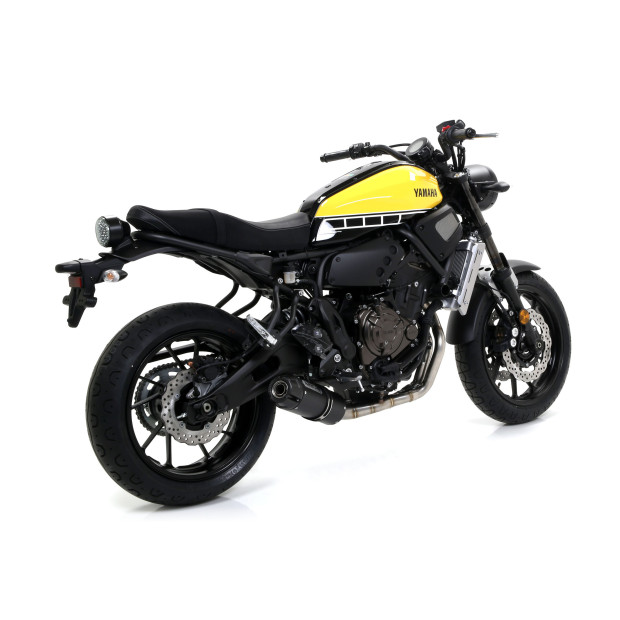 Silencieux d'échappement ARROW Jet-Race nichrome en inox noir avec embout carbone - homologué CE - YAMAHA