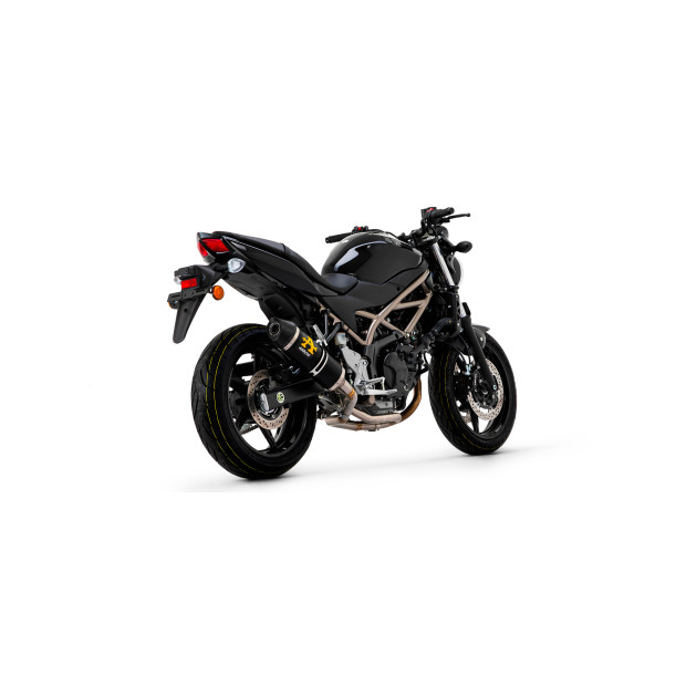 Silencieux d'échappement ARROW Race-Tech en aluminium noir avec embout carbone - homologué CE - SUZUKI SV 650 2016-2024