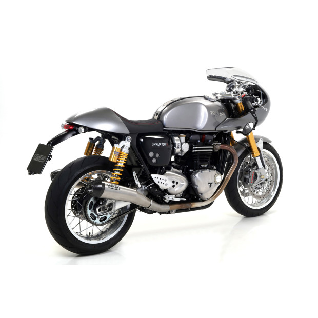 Paire de silencieux ARROW Pro-Racing nichrome en inox avec embout carbone - homologuée CE - TRIUMPH