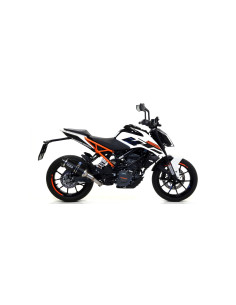 Silencieux ARROW Thunder en aluminium noir avec embout inox - homologué CE - KTM RC 390 - DUKE 125 - DUKE 390 - RC 125 2017-2020 2