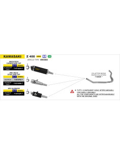 Silencieux d'échappement ARROW Pro-Race en nichrome noir - homologué CE - KAWASAKI NINJA 400 2018-2023 - Z 400 2019-2023 2