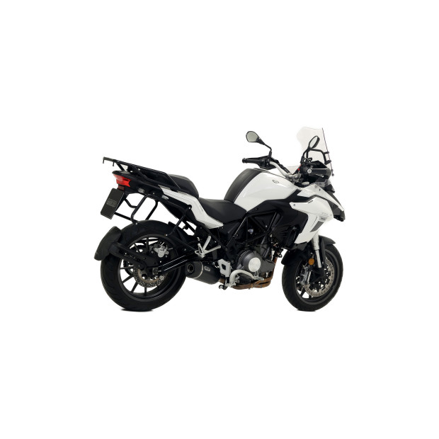 Silencieux d'échappement ARROW Race-Tech en aluminium noir avec embout carbone - homologué CE - BENELLI TRK 502 2017-2020