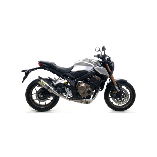 Silencieux d'échappement ARROW Thunder en aluminium noir avec embout inox - homologué CE - HONDA CB 650 R - CBR 650 R 2019-2023
