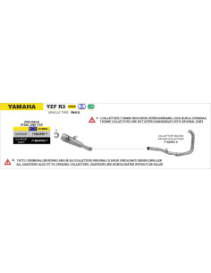 Silencieux d'échappement ARROW Pro-Race en nichrome - homologué CE - YAMAHA YZF R3 2019-2020 2