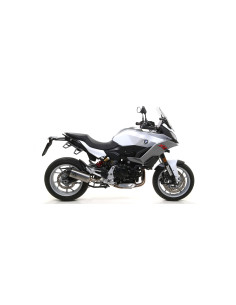 Silencieux d'échappement ARROW Indy Race en aluminium noir avec embout carbone - homologué CE - BMW F 900 R / F 900 XR 2020-2024