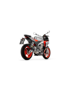 Silencieux ARROW Indy Race en aluminium noir avec embout carbone - homologué CE - APRILIA RS 660 2020-2024 - TUONO 660 2021-2024 2
