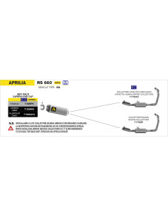Silencieux ARROW Indy Race en titane avec embout carbone - homologué CE - APRILIA RS 660 2020-2024 - TUONO 660 2021-2024 2