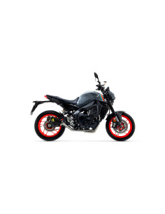 Silencieux d'échappement ARROW Works nichrome en inox noir avec embout carbone - homologué CE - YAMAHA MT-09 2021-2023