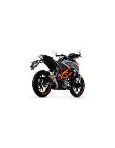 Silencieux d'échappement ARROW GP2 en inox noir avec embout inox - homologué CE - KTM DUKE 125 - DUKE 390 2021-2023 2