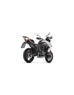 Silencieux ARROW Indy Race EVO en aluminium noir avec embout carbone - homologué CE - BENELLI TRK 702 / 702X 2023-2026 2