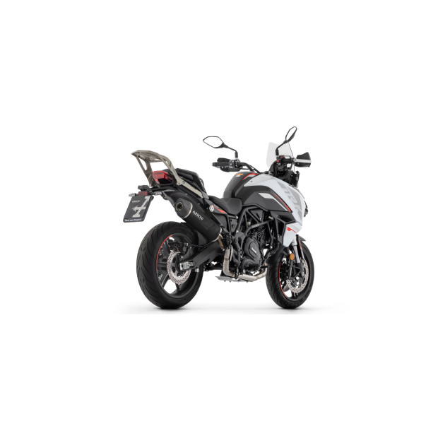 Silencieux ARROW Indy Race EVO en aluminium noir avec embout carbone - homologué CE - BENELLI TRK 702 / 702X 2023-2026