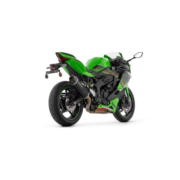 Silencieux d'échappement ARROW Indy Race EVO en aluminium noir avec embout carbone - homologué CE - KAWASAKI ZX-4R 2024-2026