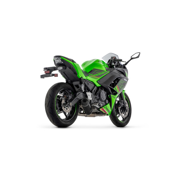 Silencieux ARROW Indy Race EVO en aluminium noir avec embout carbone - homologué CE - KAWASAKI NINJA 650 - Z 650 2024-2026