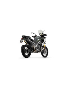 Silencieux d'échappement ARROW Veloce en aluminium noir avec embout carbone - non homologué - TRIUMPH TIGER 1200 2022-2026 2