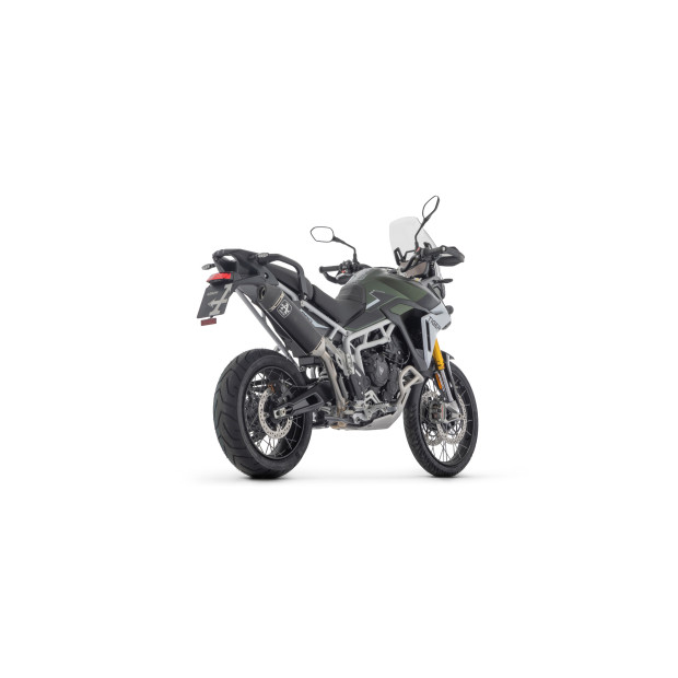 Silencieux ARROW Veloce en aluminium noir avec embout carbone - non homologué - TRIUMPH TIGER 900 GT / GT PRO 2024-2026