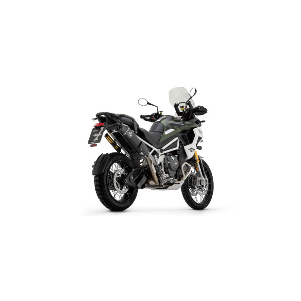 Silencieux d'échappement ARROW Veloce en aluminium noir avec embout carbone - homologué CE - TRIUMPH TIGER 1200 2022-2026
