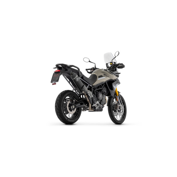 Silencieux ARROW Veloce en aluminium noir avec embout carbone - homologué CE - TRIUMPH TIGER 900 2020-2023 - TIGER 850 2020-2024