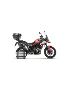 Silencieux d'échappement ARROW Veloce pour valises latérales en aluminium noir avec embout carbone - homologué CE - TRIUMPH