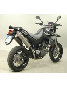 Paire de silencieux ARROW Thunder en aluminium noir avec embout inox - homologuée CE - YAMAHA XT 660 R - XT 660 X 2004-2016 2