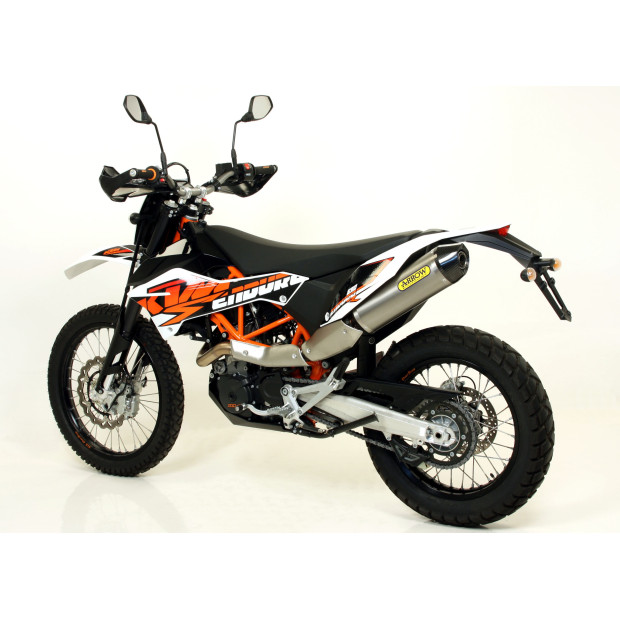 Silencieux ARROW Race-Tech en aluminium noir avec embout carbone - homologué CE - KTM 690 ENDURO R - 690 SMC 2009-2016