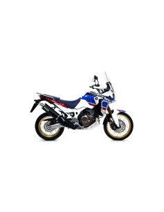 Silencieux d'échappement ARROW Maxi Race-Tech en aluminium noir avec embout inox - homologué CE - HONDA (réf. 72621AON)