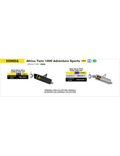 Silencieux d'échappement ARROW Maxi Race-Tech en aluminium noir avec embout inox - homologué CE - HONDA (réf. 72621AON) 2