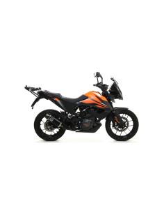 Silencieux d'échappement ARROW Indy Race en aluminium noir avec embout carbone - homologué CE - KTM 390 ADVENTURE 2020-2023