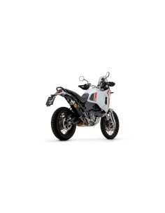 Silencieux d'échappement ARROW Indy Race en aluminium noir avec embout inox - homologué CE - DUCATI DESERT X 950 2022-2025 2