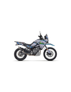 Silencieux d'échappement ARROW Indy Race EVO en aluminium noir avec embout inox - homologué CE - CF MOTO 450 MT 2024